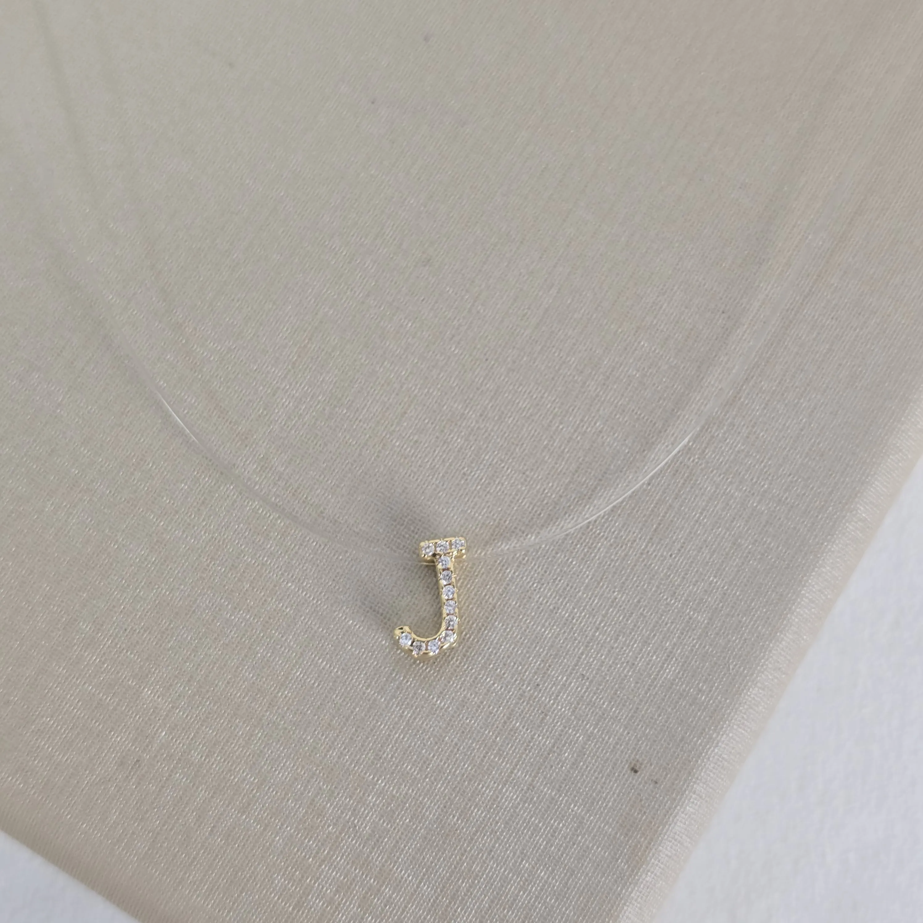 Colar Inicial Zircônia | Fio Nylon
